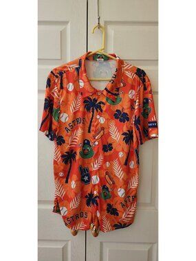 Houston Astros Baseball Hotdog Orange Orbit Hawaiian Shirt SGA Size XL